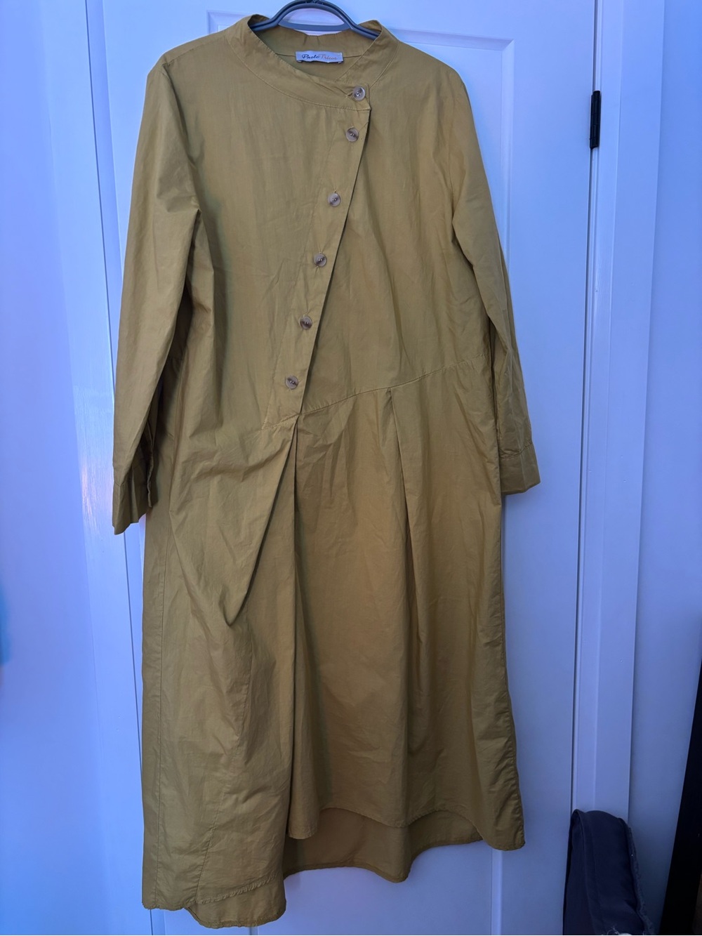 Paolo Tricot  Mustard Asymmetric Button-Front  dress
